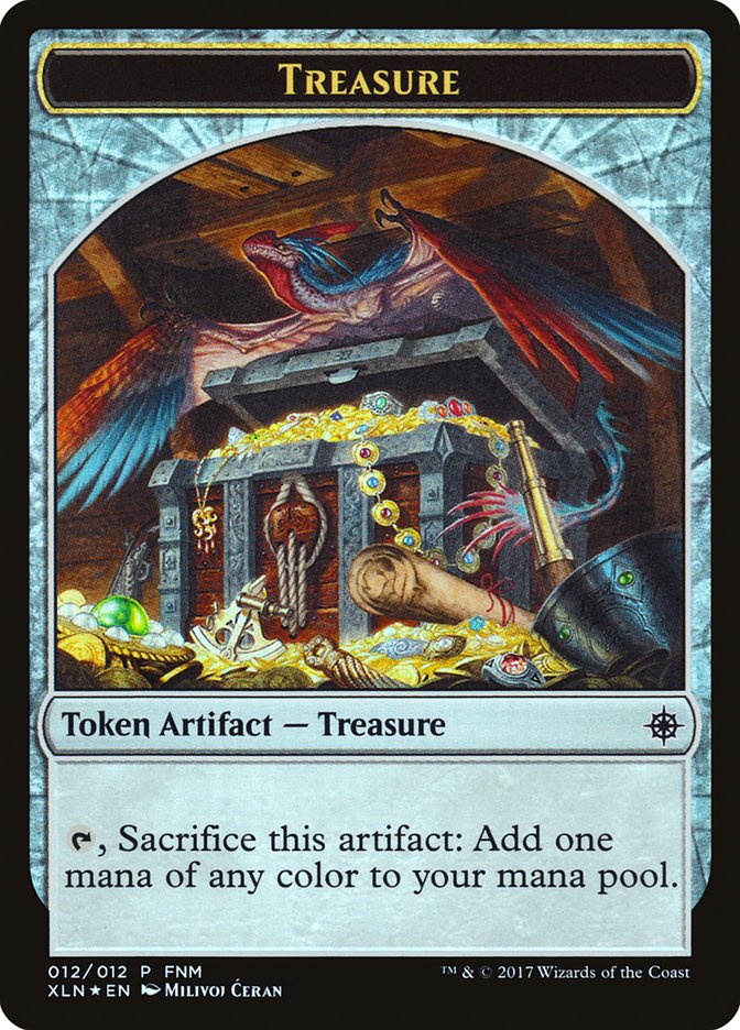 Pirate // Treasure Double-sided Token [Friday Night Magic 2017] | Golgari Games