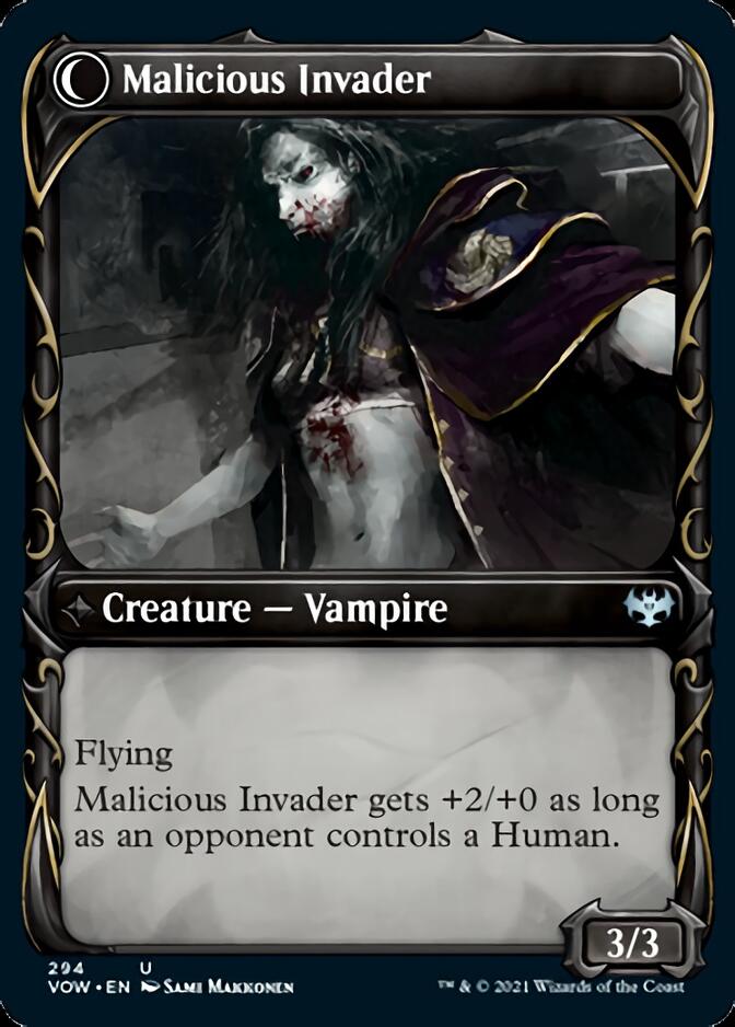 Innocent Traveler // Malicious Invader (Showcase Fang Frame) [Innistrad: Crimson Vow] | Local Legends