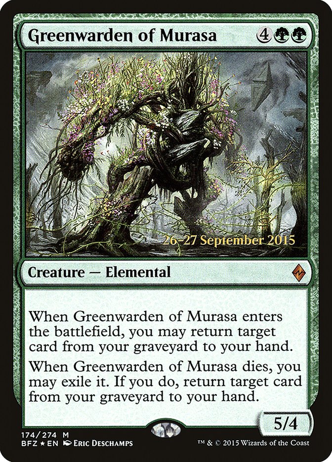 Greenwarden of Murasa [Battle for Zendikar Prerelease Promos] | Golgari Games