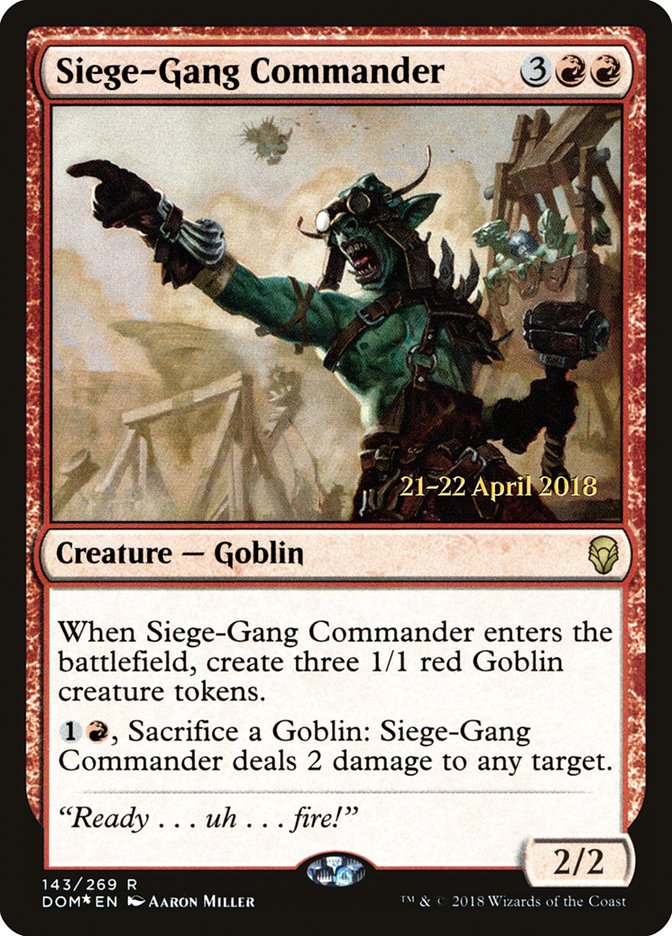Siege-Gang Commander [Dominaria Prerelease Promos] | Local Legends