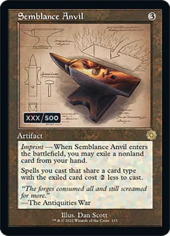 Semblance Anvil (Retro Schematic) (Serial Numbered) [The Brothers' War Retro Artifacts] | Local Legends