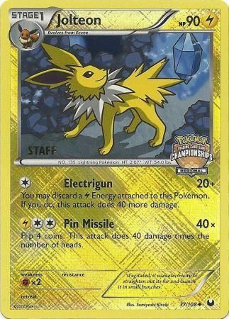 Jolteon (37/108) (Regional Championship 2013 Promo Staff) [Black & White: Dark Explorers] | Golgari Games