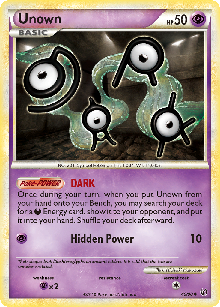 Unown (40/90) [HeartGold & SoulSilver: Undaunted] | Golgari Games