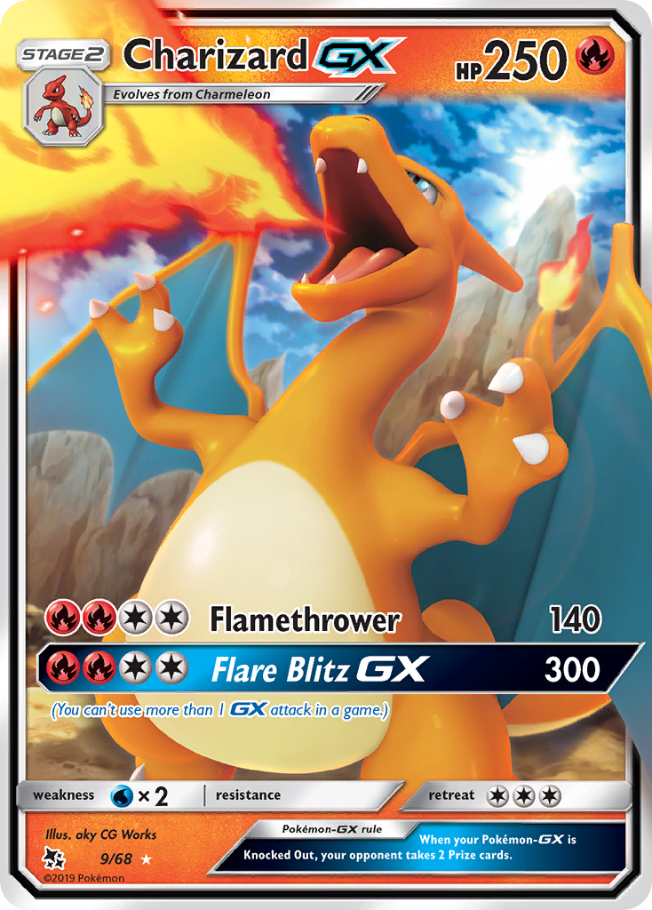 Charizard GX (9/68) [Sun & Moon: Hidden Fates] | Golgari Games