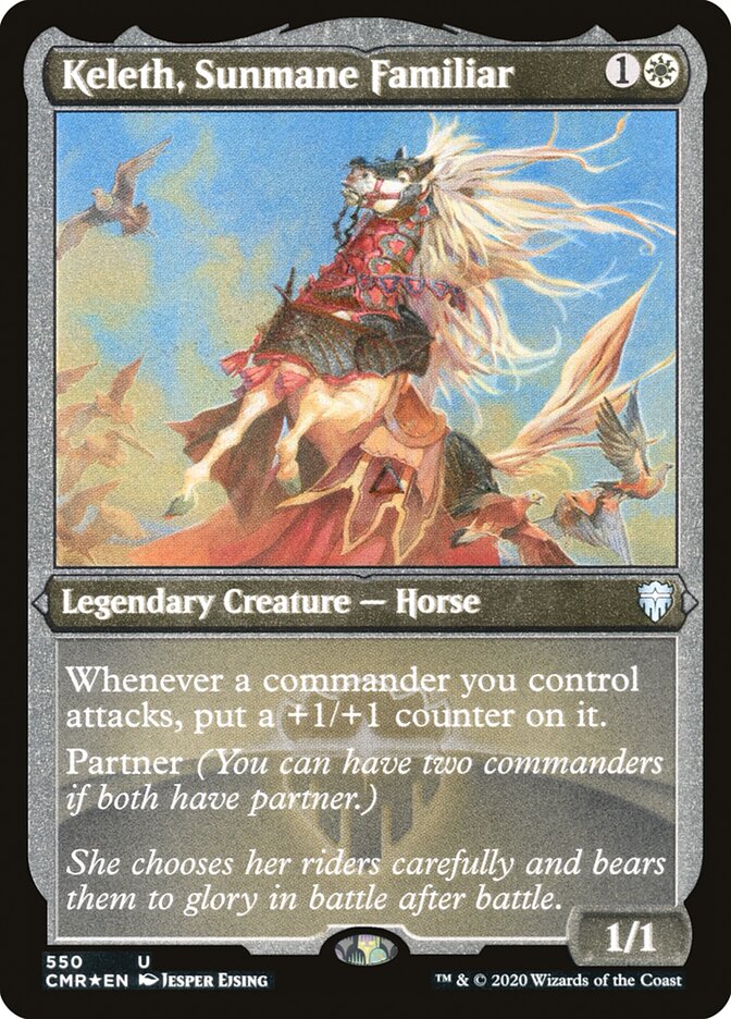 Keleth, Sunmane Familiar (Etched) [Commander Legends] | Golgari Games