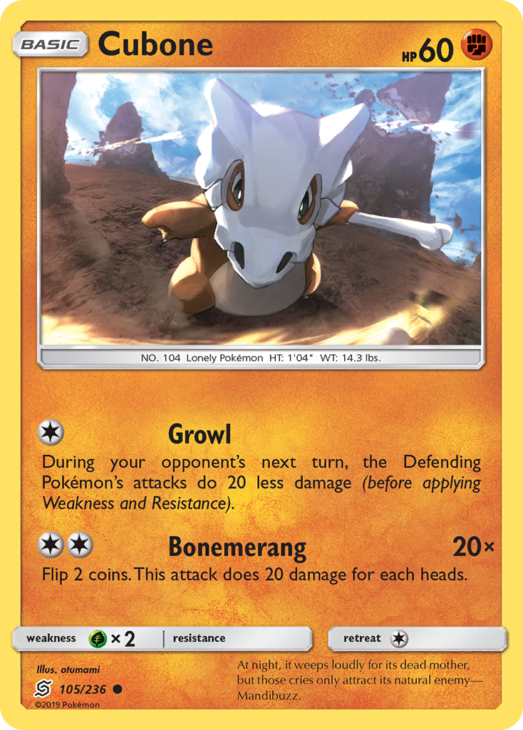 Cubone (105/236) [Sun & Moon: Unified Minds] | Golgari Games