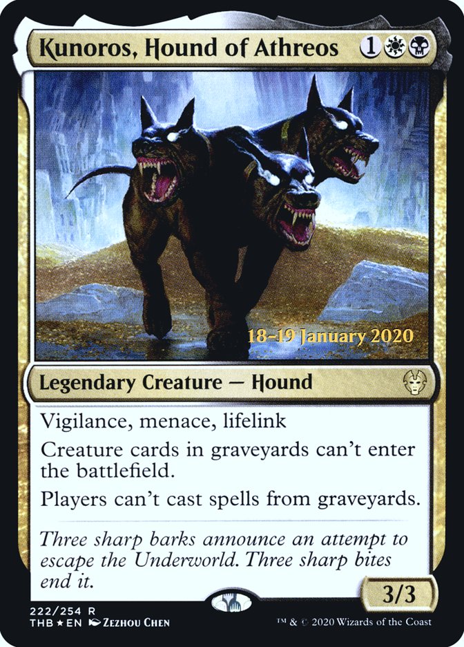 Kunoros, Hound of Athreos [Theros Beyond Death Prerelease Promos] | Golgari Games