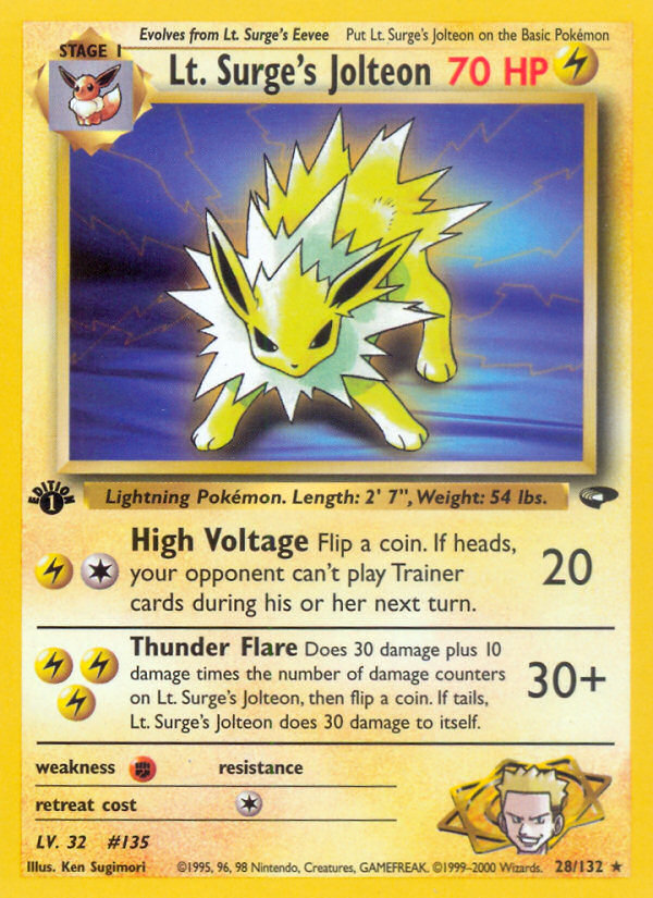 Lt. Surge's Jolteon (28/132) [Gym Challenge 1st Edition] | Golgari Games