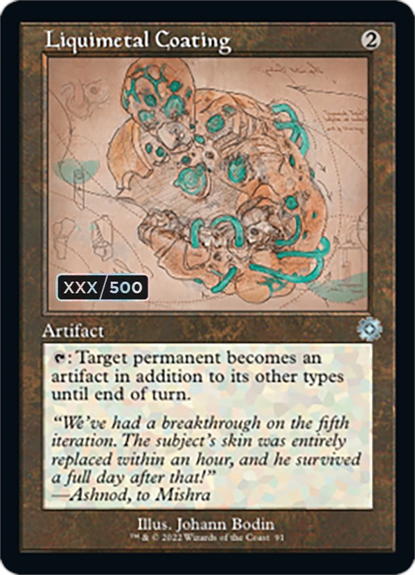 Liquimetal Coating (Retro Schematic) (Serial Numbered) [The Brothers' War Retro Artifacts] | Local Legends