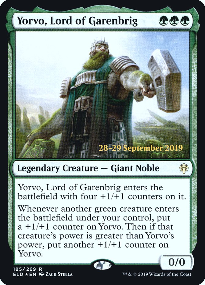 Yorvo, Lord of Garenbrig [Throne of Eldraine Prerelease Promos] | Golgari Games