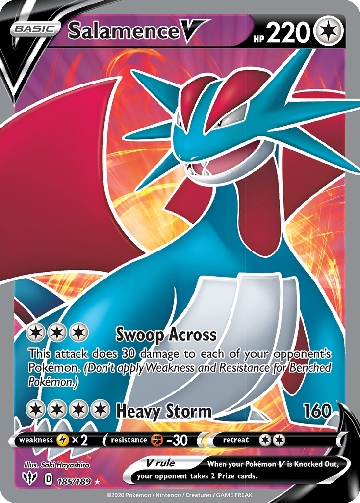 Salamence V (185/189) [Sword & Shield: Darkness Ablaze] | Golgari Games