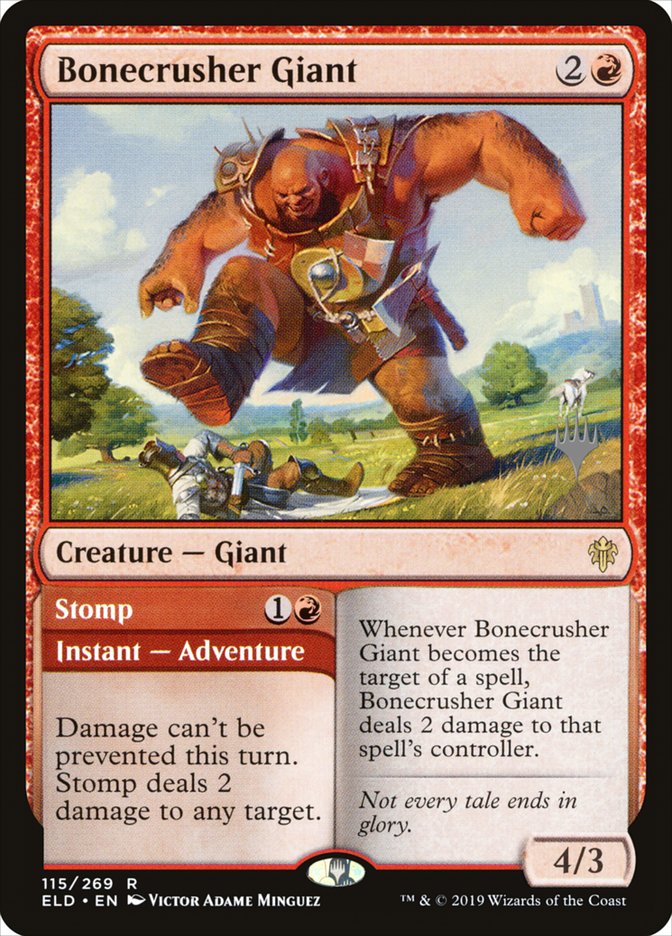 Bonecrusher Giant // Stomp (Promo Pack) [Throne of Eldraine Promos] | Golgari Games