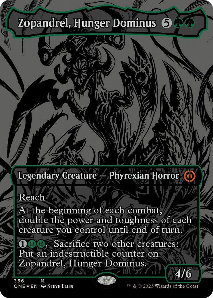 Zopandrel, Hunger Dominus (Oil Slick Raised Foil) [Phyrexia: All Will Be One] | Golgari Games