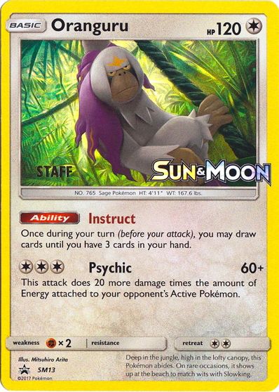 Oranguru (SM13) (Staff Prerelease Promo) [Sun & Moon: Black Star Promos] | Golgari Games