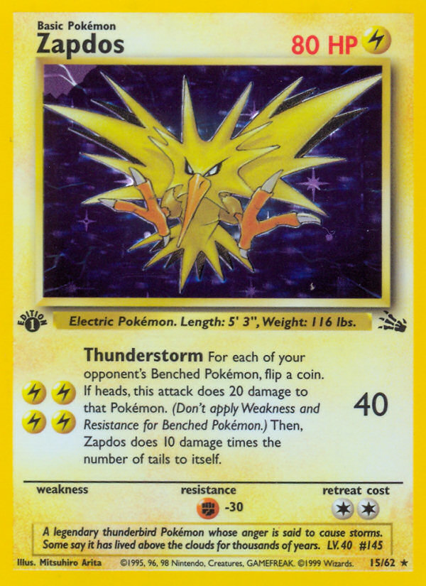 Zapdos (15/62) [Fossil 1st Edition] | Golgari Games