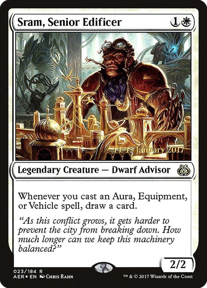 Sram, Senior Edificer [Aether Revolt Prerelease Promos] | Golgari Games