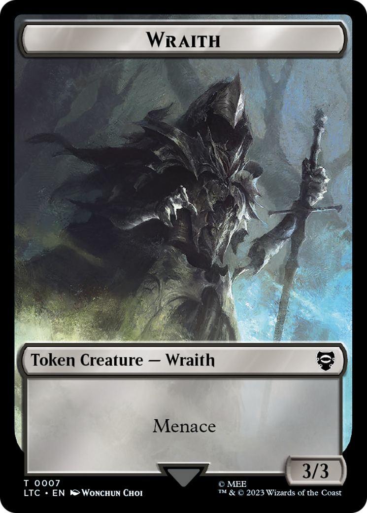 Treasure // Wraith Double-Sided Token [The Lord of the Rings: Tales of Middle-Earth Commander Tokens] | Golgari Games