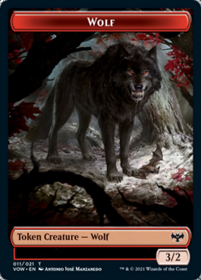 Wolf Token (011) [Innistrad: Crimson Vow Tokens] | Golgari Games