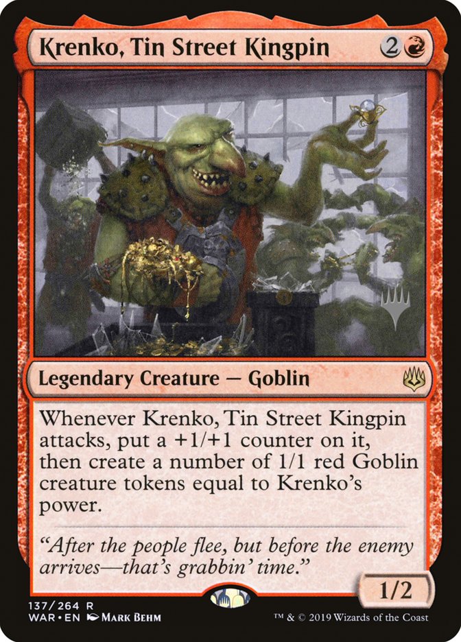 Krenko, Tin Street Kingpin (Promo Pack) [War of the Spark Promos] | Local Legends