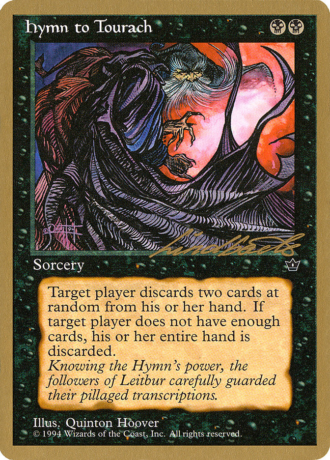 Hymn to Tourach (Cloak) (Leon Lindback) [Pro Tour Collector Set] | Local Legends