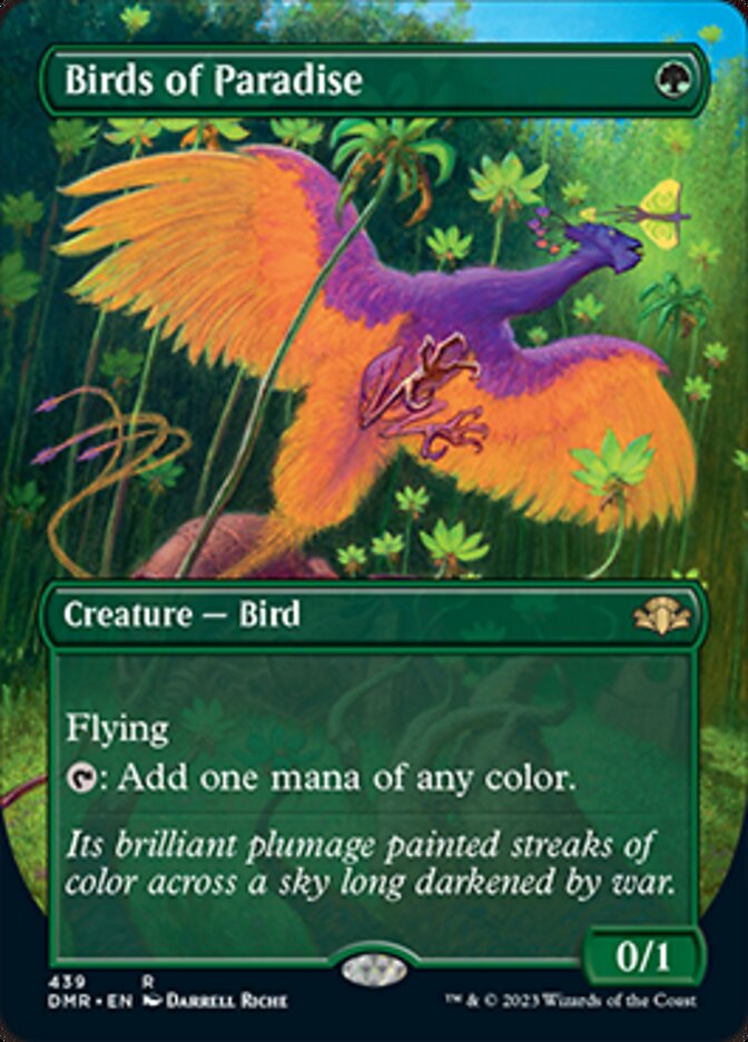 Birds of Paradise (Borderless Alternate Art) [Dominaria Remastered] | Golgari Games