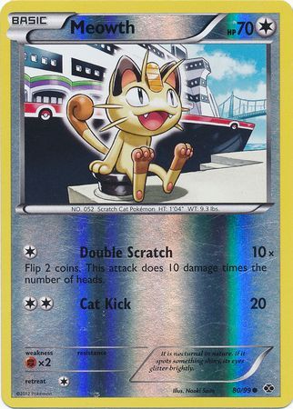 Meowth (80/99) (Mirror Reverse Holo) [Black & White: Next Destinies] | Golgari Games