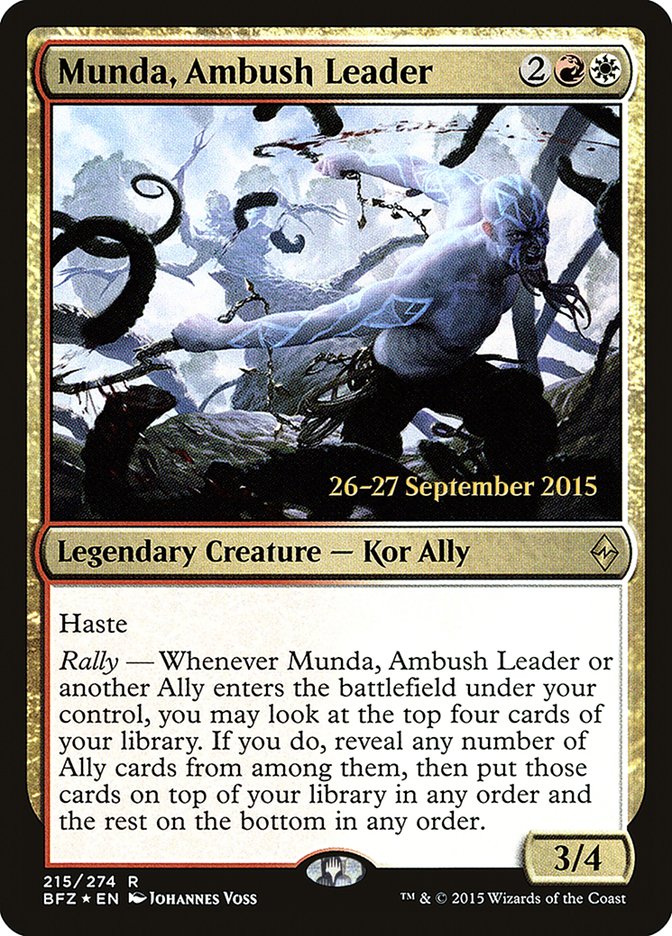 Munda, Ambush Leader [Battle for Zendikar Prerelease Promos] | Golgari Games