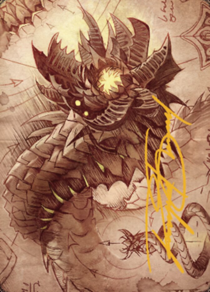 Wurmcoil Engine Art Card (Gold-Stamped Signature) [The Brothers' War Art Series] | Golgari Games