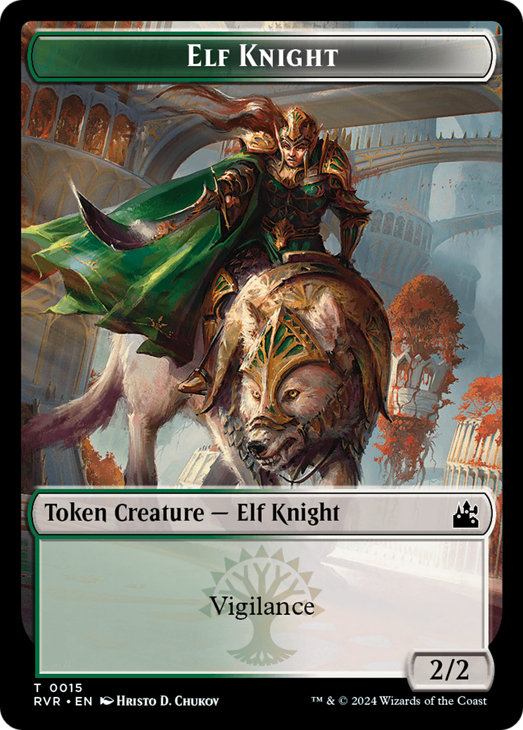 Elf Knight // Emblem - Domri Rade Double-Sided Token [Ravnica Remastered Tokens] | Golgari Games