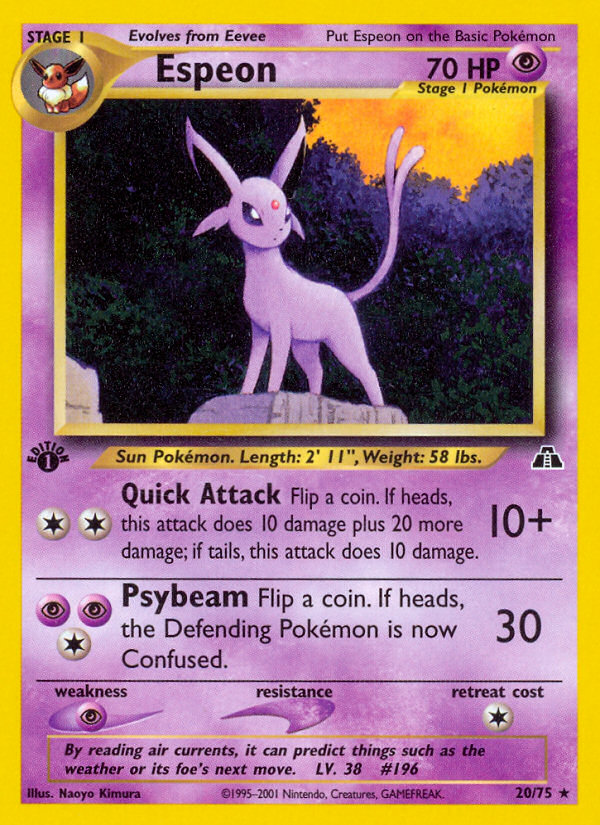 Espeon (20/75) [Neo Discovery 1st Edition] | Golgari Games