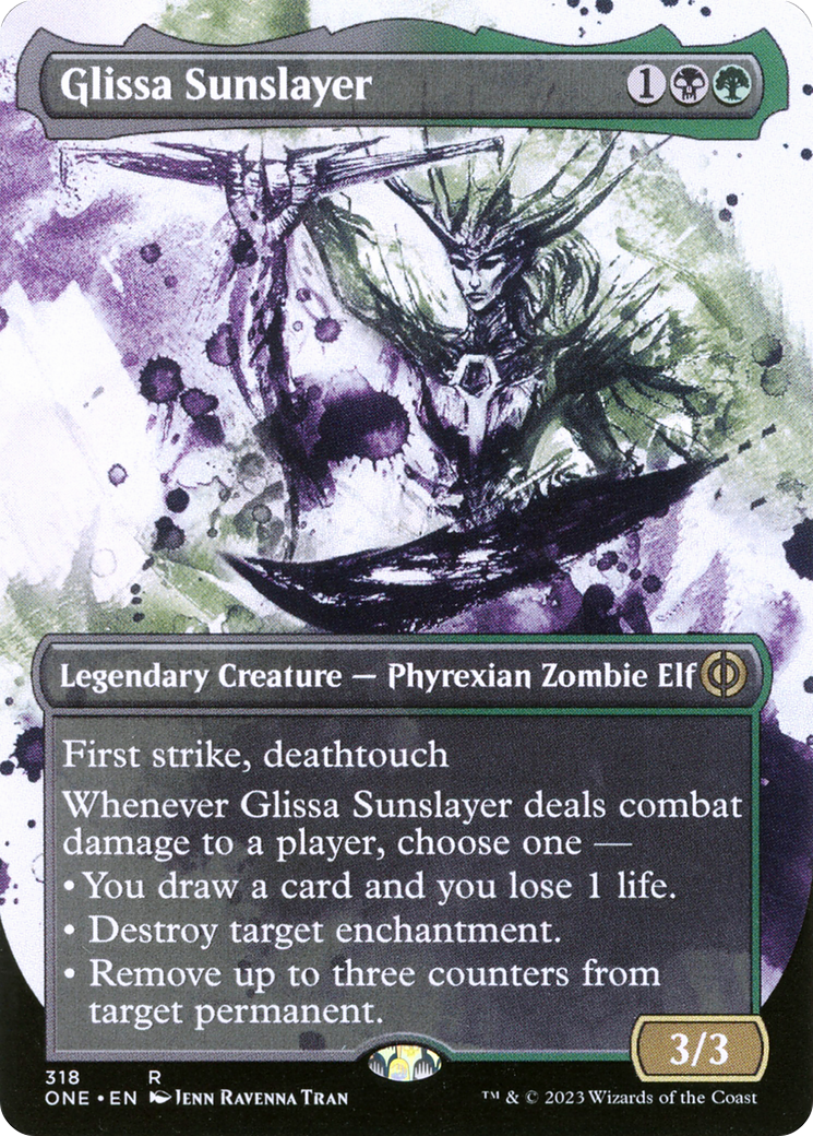 Glissa Sunslayer (Borderless Ichor) [Phyrexia: All Will Be One] | Golgari Games