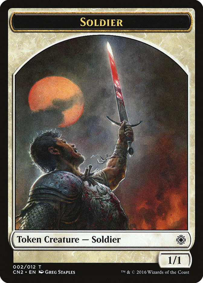 Soldier Token (002/012) [Conspiracy: Take the Crown Tokens] | Golgari Games