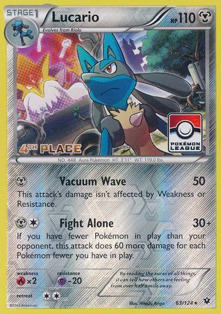 Lucario (63/124) (League Promo 4th Place) [XY: Fates Collide] | Golgari Games