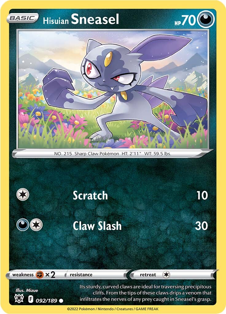 Hisuian Sneasel (092/189) [Sword & Shield: Astral Radiance] | Golgari Games