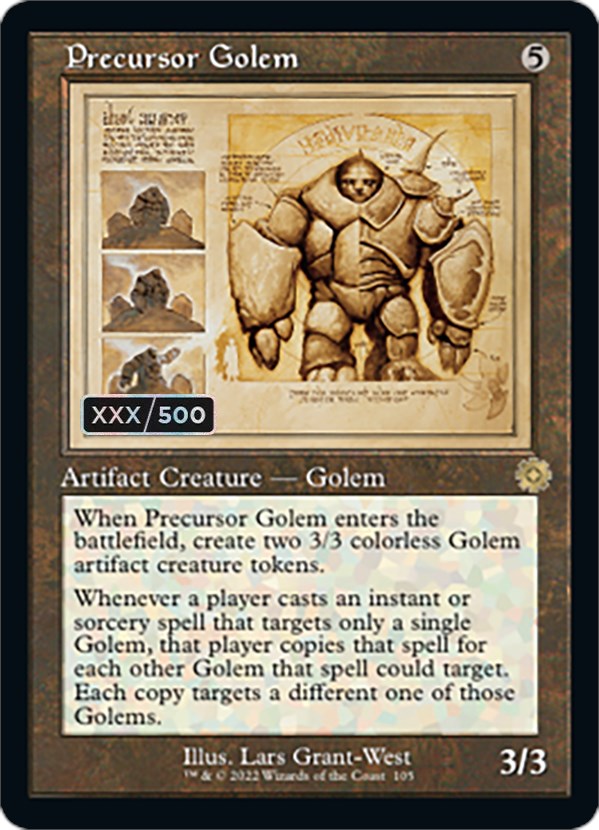 Precursor Golem (Retro Schematic) (Serial Numbered) [The Brothers' War Retro Artifacts] | Local Legends