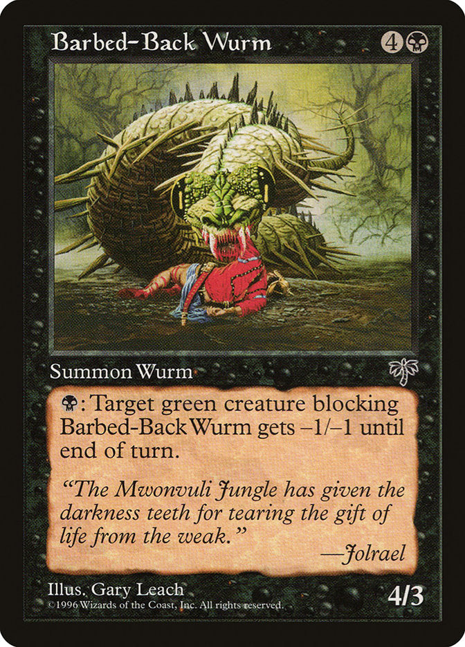 Barbed-Back Wurm [Mirage] | Golgari Games