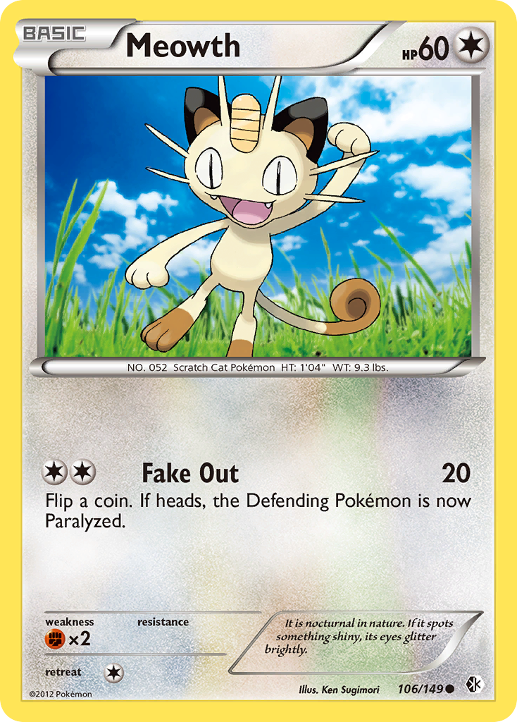 Meowth (106/149) [Black & White: Boundaries Crossed] | Golgari Games