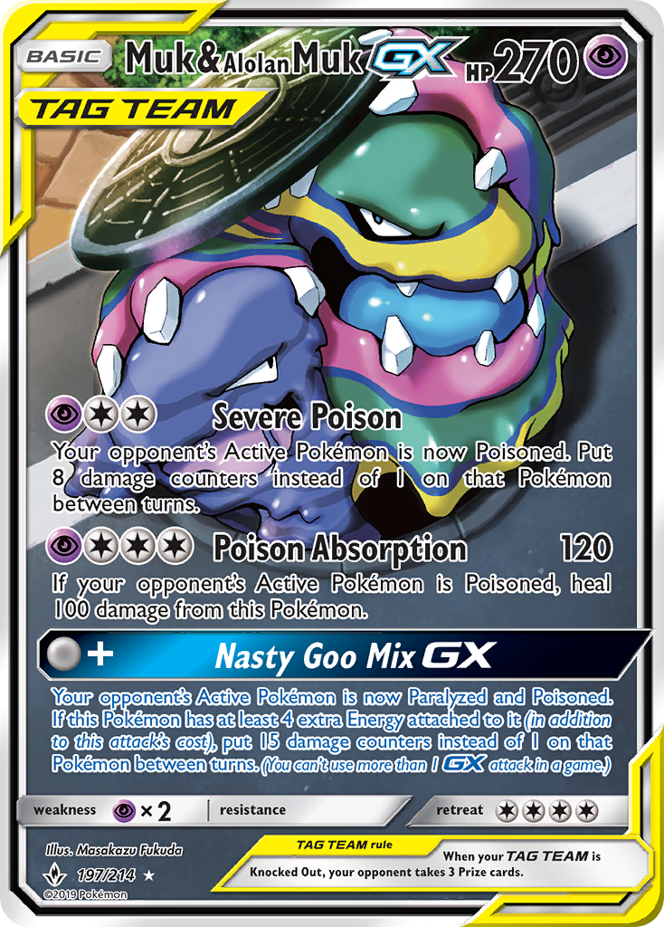 Muk & Alolan Muk GX (197/214) [Sun & Moon: Unbroken Bonds] | Golgari Games