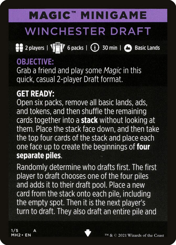 Winchester Draft (Magic Minigame) [Modern Horizons 2 Minigame] | Golgari Games