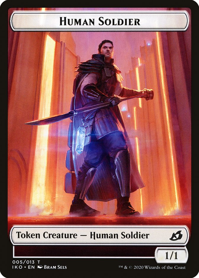 Dinosaur Beast // Human Soldier (005) Double-sided Token [Ikoria: Lair of Behemoths Tokens] | Local Legends