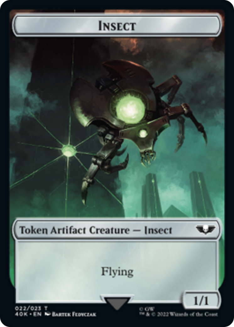 Necron Warrior // Insect Double-Sided (Surge Foil) [Warhammer 40,000 Tokens] | Local Legends