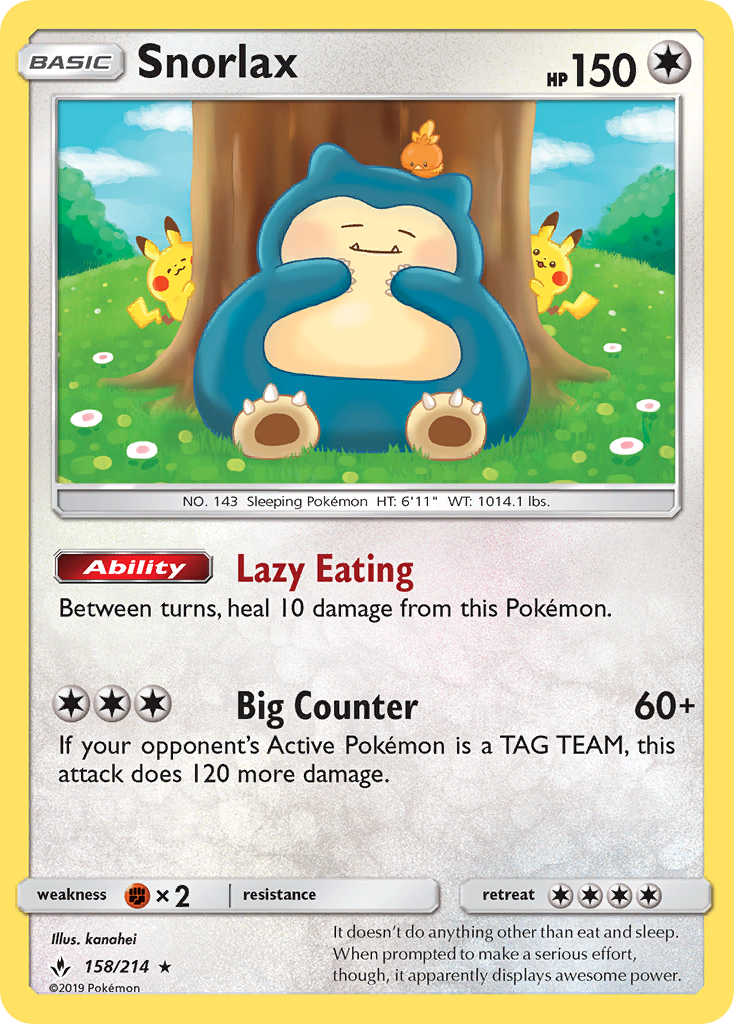 Snorlax (158/214) [Sun & Moon: Unbroken Bonds] | Golgari Games