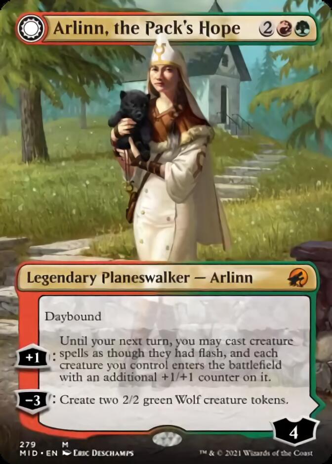 Arlinn, the Pack's Hope // Arlinn, the Moon's Fury (Borderless) [Innistrad: Midnight Hunt] | Golgari Games