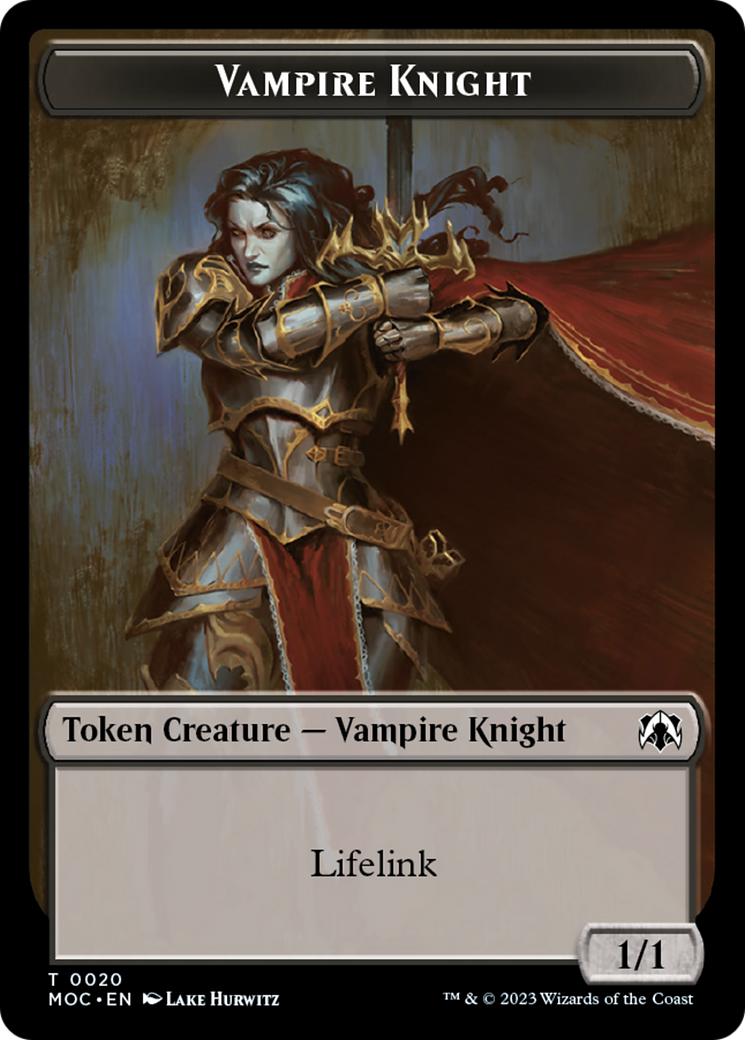 Vampire Knight // Soldier Double-Sided Token [March of the Machine Commander Tokens] | Golgari Games