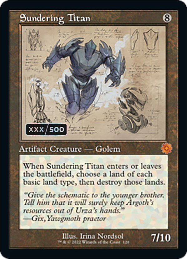 Sundering Titan (Retro Schematic) (Serial Numbered) [The Brothers' War Retro Artifacts] | Local Legends
