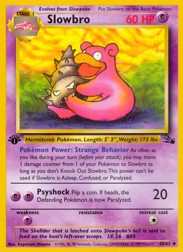 Slowbro (43/62) [Fossil 1st Edition] | Golgari Games