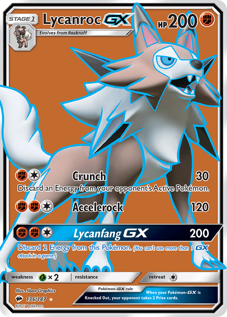 Lycanroc GX (136/147) [Sun & Moon: Burning Shadows] | Golgari Games