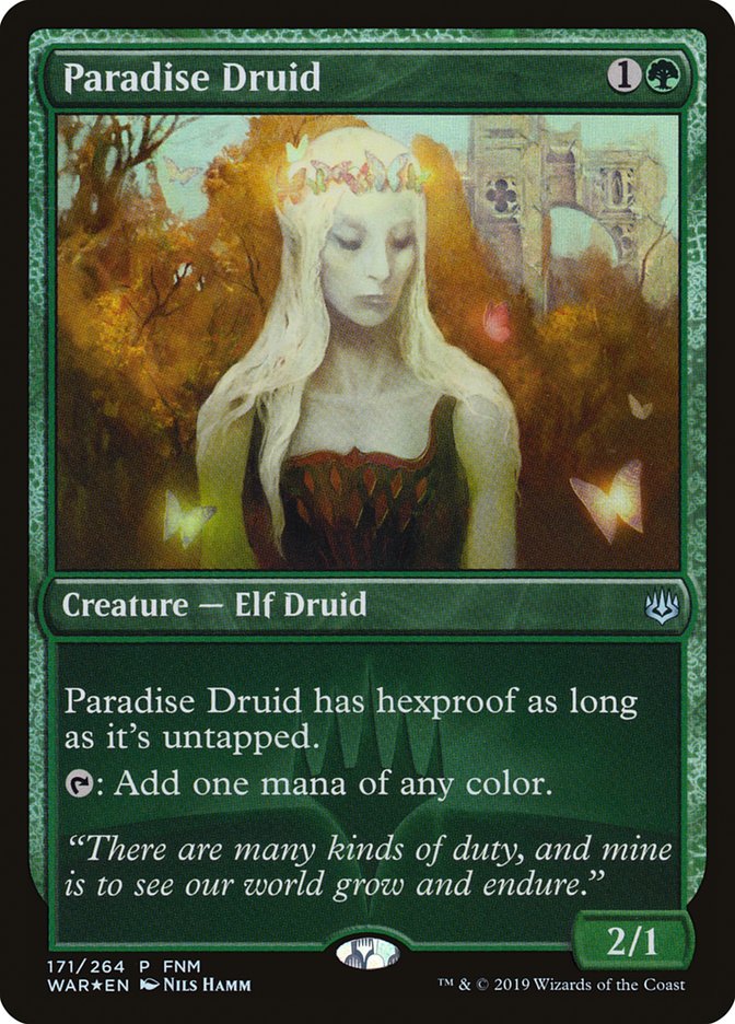 Paradise Druid (FNM) [War of the Spark Promos] | Golgari Games