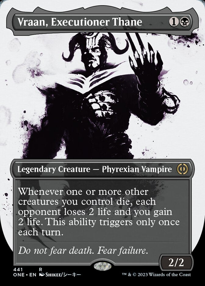 Vraan, Executioner Thane (Borderless Ichor Step-and-Compleat Foil) [Phyrexia: All Will Be One] | Golgari Games