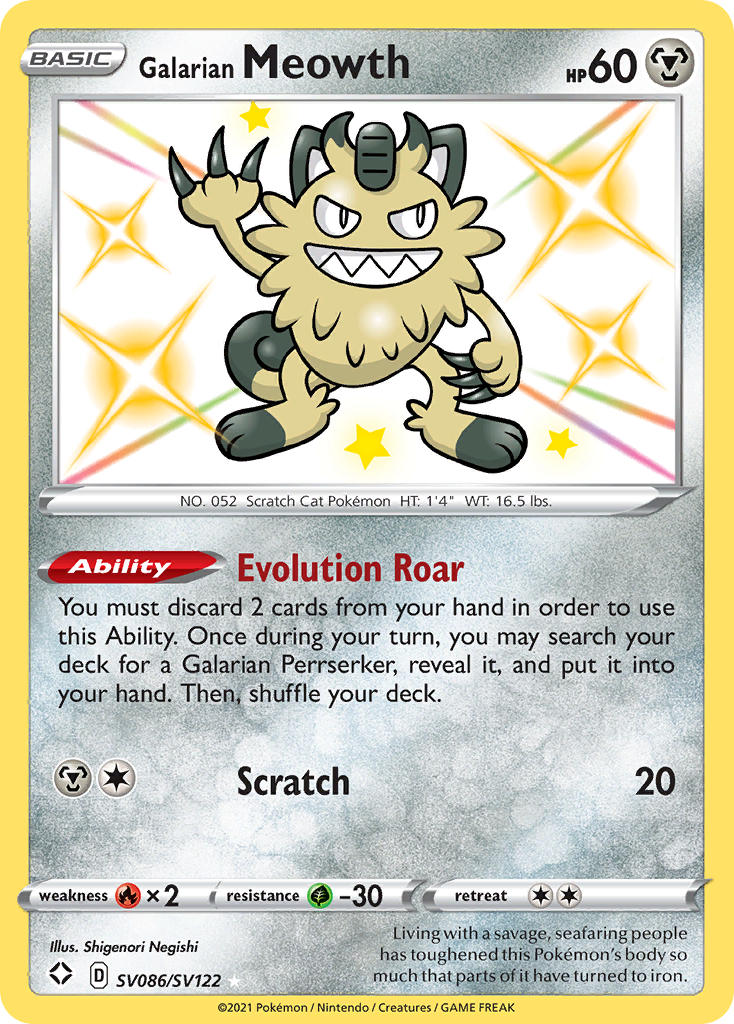Galarian Meowth (SV086/SV122) [Sword & Shield: Shining Fates] | Local Legends